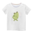 thumbnail image 4 of Cotton Summer T-shirts for Boys Girls 3-11 Years Short Sleeve Crew Neck Flower Print Unisex Graphic Basic Tees (140, White 06), 4 of 4