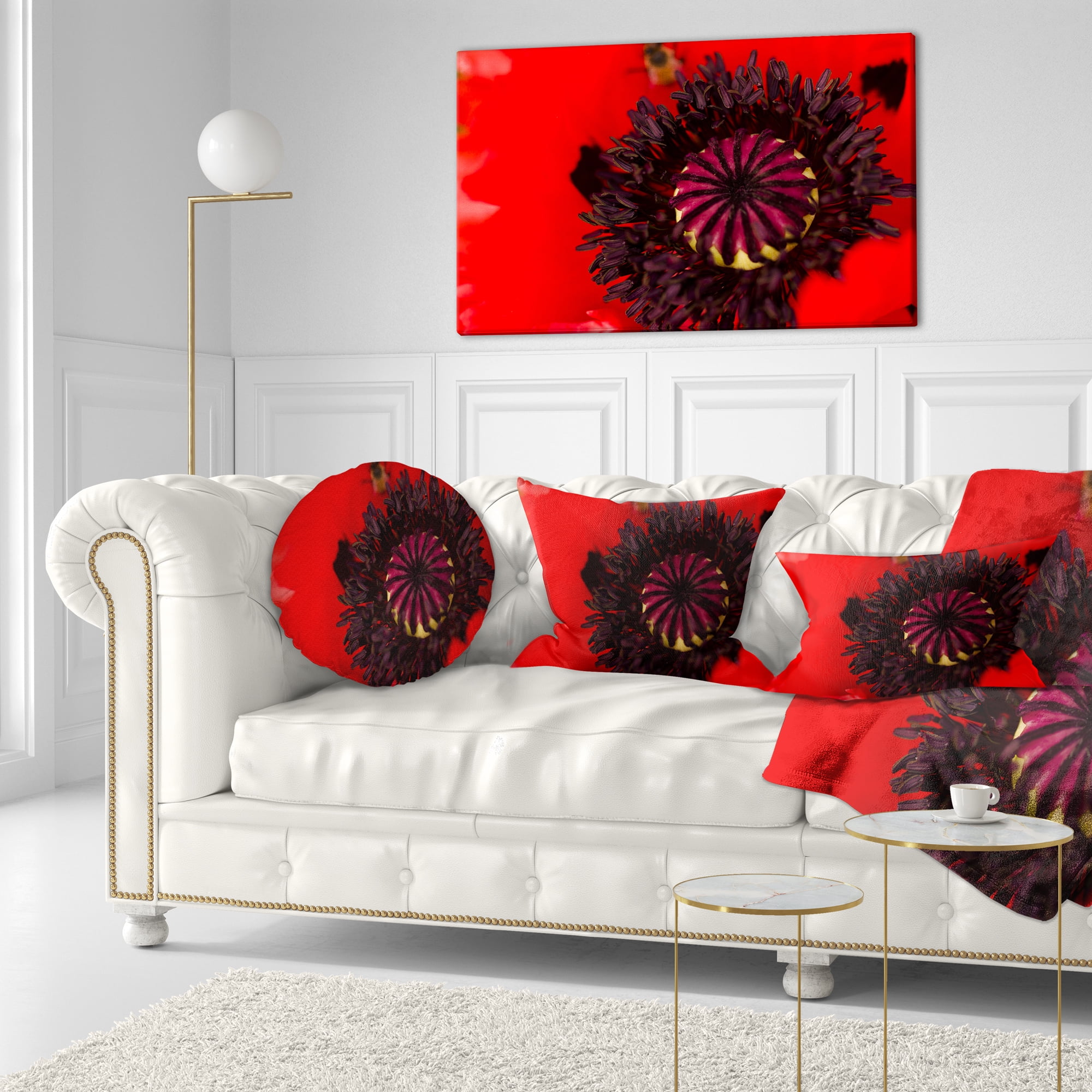 Designart Garden in Full Bloom on Summer Day - Flowers Throw Pillowwork - 12x20