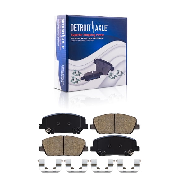 Detroit Axle - Front Ceramic Brake Pads w/Hardware Replacement for 2016-2017 Hyundai Veloster, 2017-2018 Kia Forte5