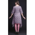 thumbnail image 4 of Bimba Feuilles de Pacanes Roses Femmes Kurtas Ethniques Imprimées Asymétriques Hauts d'Été pour Femmes XX-Grand, 4 of 6