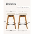 thumbnail image 4 of Joyyskill Swivel Barstools Set of 2, Backless Wooden Counter Height Barstools with Upholstered & Metal Footrest, Dark Oak/Beige, 4 of 7