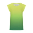 thumbnail image 4 of Scyoekwg Womens Tank Tops Crew Neck Tank Tops Ladies Tops Gradient Color Graphic Tee Casual Sleeveless Tops Summer Loose Sling Shirts Blouses (Green,XXL), 4 of 4