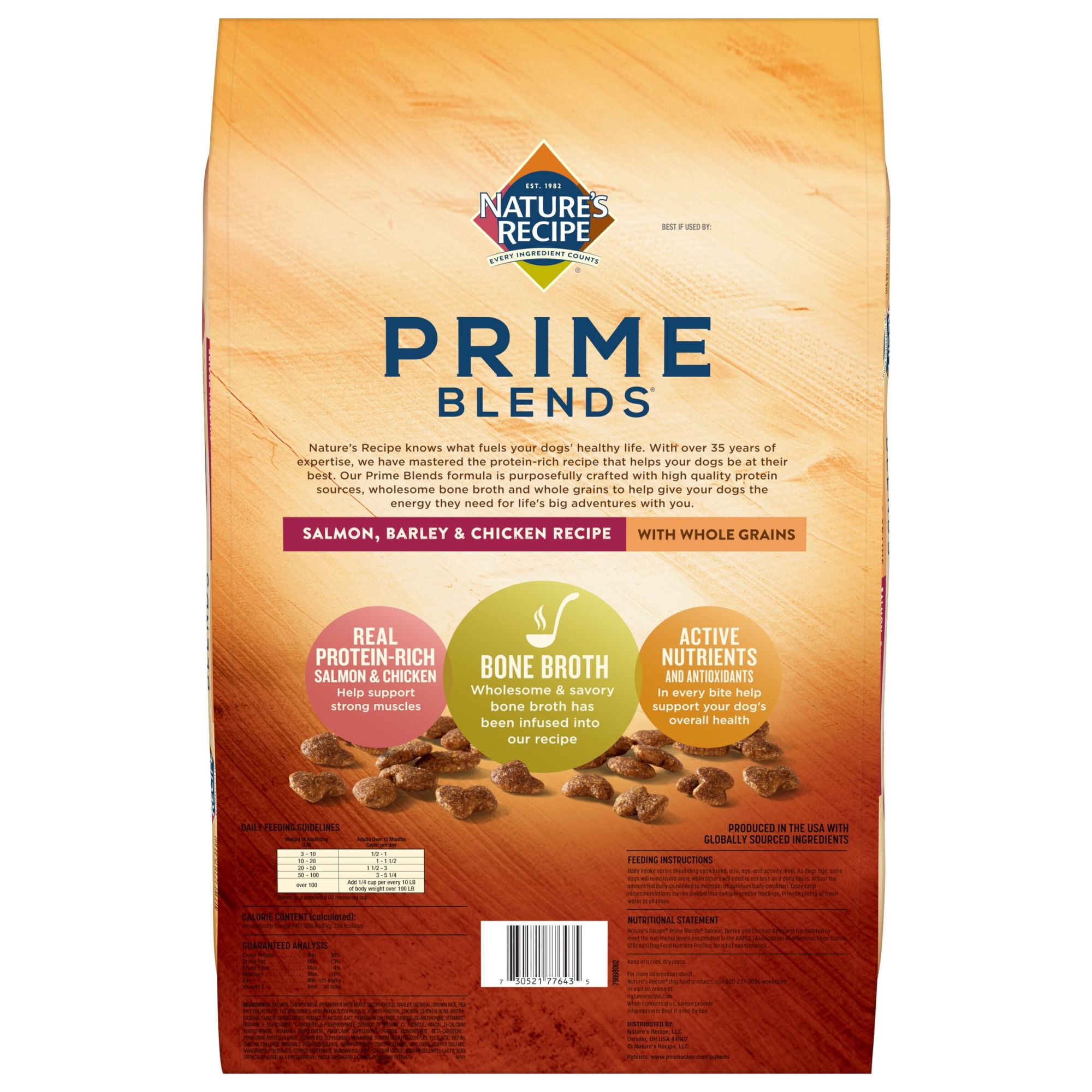 Nature s Recipe Prime Blends Dry Dog Food Salmon Barley Chicken Recipe 4 Pound Bag Walmart