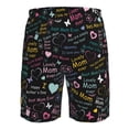 thumbnail image 6 of Wukai I love you Mom Print Beach Trunks with Compression Liner Swimsuit Quick Dry Beach Sports Shorts with Pocket-3X-Large, 6 of 8