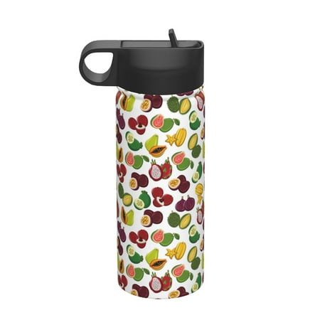 

Gaeub Colorful Fruits Printed 18oz Sports Insulated Kettle With Straw Sports Insulated Bottle Water Bottle For Running Hiking Cycling Climbing Mens Womans Insulated Water Bottle