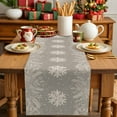 thumbnail image 4 of Burlap Table Runner 70 Inches Long,Merry Christmas Winter Snowflakes Gray Non-Slip Kitchen Table Runners for Dining Room Everyday Use Party Table Decorations White Botanical, 4 of 9
