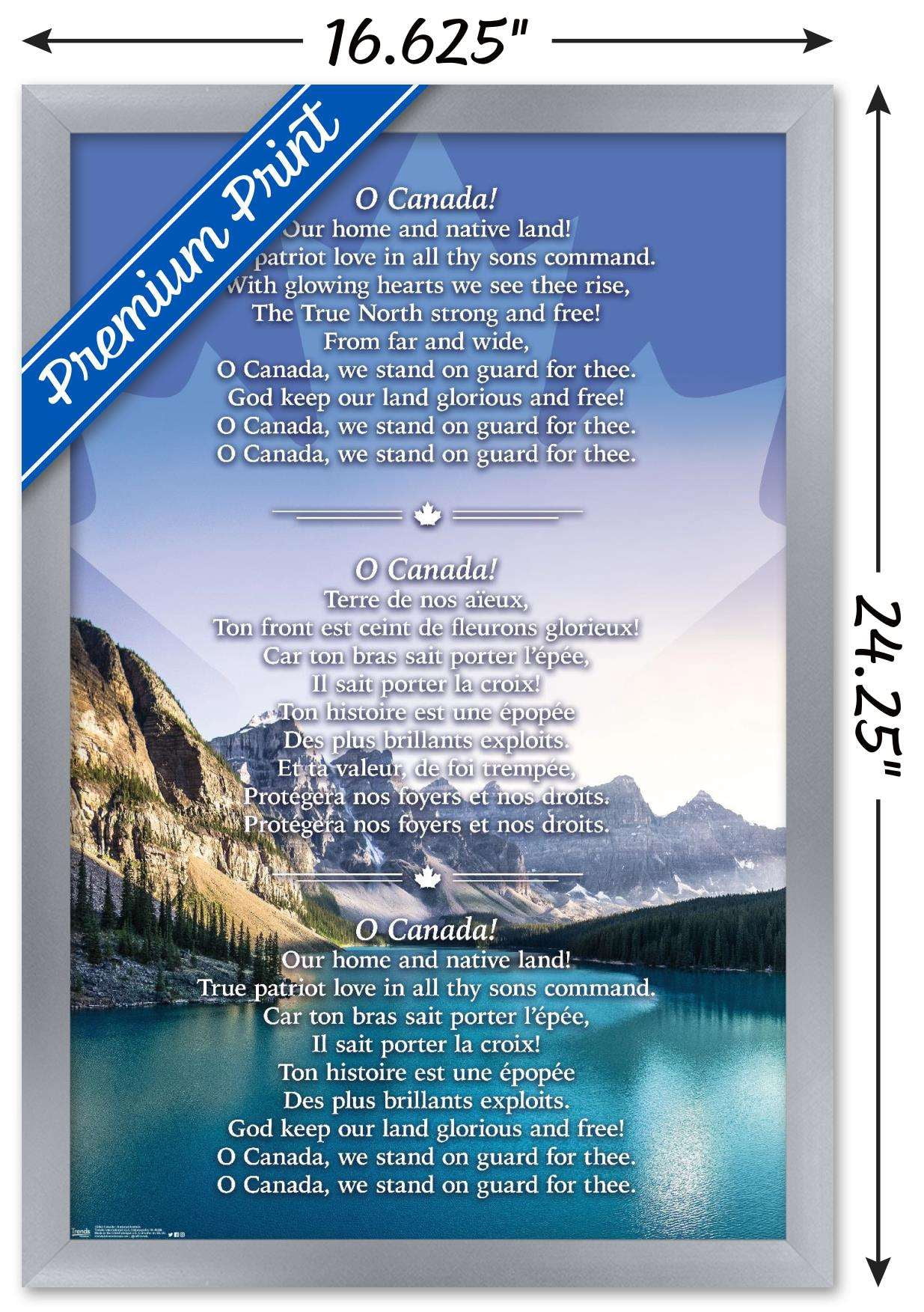 Canada - National Anthem Wall Poster, 14.725" x 22.375", Framed