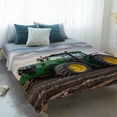thumbnail image 4 of Farm Tractor Blanket Soft Cozy Warm Throw Blanket for Couch, Plush Fuzzy Flannel Fleece Blankets for Sofa, Green Truck Country Rustic Field Harvester Bed Blankets Lightweight Gifts for Women, 40"x50", 4 of 9