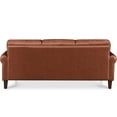 thumbnail image 2 of Hydeline Dawn Top Grain Leather Sofa, 3-Seater, Brandy Brown with Tapered Legs. Feather down, Memory Foam and Springs Seating, 2 of 7