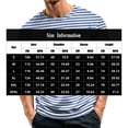 thumbnail image 4 of Mfakffe Shirts For Men Casual Striped T-Shirts Short Sleeve Crewneck Basic Tee, 4 of 5