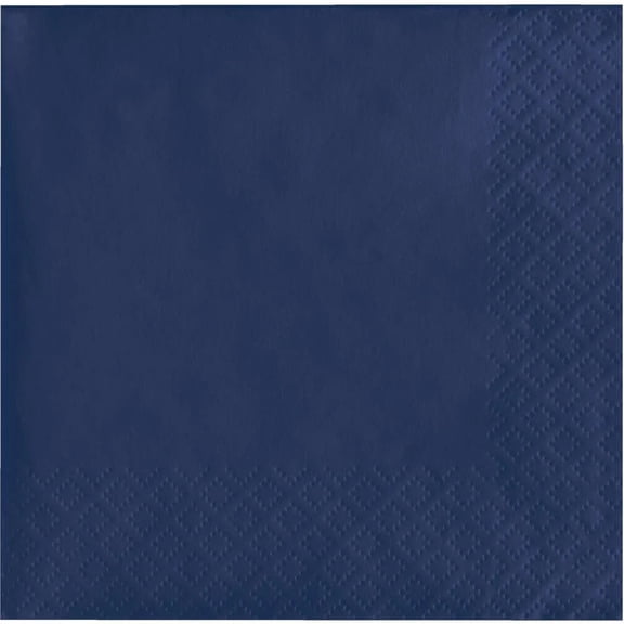 600/Case Bulk Navy 2 Ply Luncheon Napkins