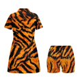 thumbnail image 2 of Psesaysky Wild Tiger Stripe Tennis Dress with Separate Shorts for Womens 2 Piece Workout Outfits Zip Up Short Sleeve Collared Golf Tennis Dress Athletic Skirt Golf Outfit, 2 of 7