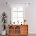 thumbnail image 4 of Btomtd Sheer Lace Valances for Windows with Tassel Trim Valance Curtains Acts for Decorative Window or Kitchen Living Room Use - 55.11"x23.62", White, 4 of 7