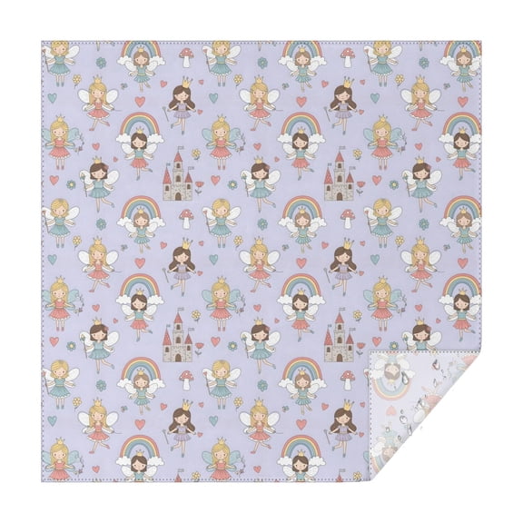 Light Purple Fairy Princess Pattern Square Tablecloth,Waterproof Square Table Cover,Wipeable Spillproof Washable Table Cover for Home Kitchen Party Decor 42"X42"(107x107cm)