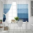 thumbnail image 5 of Fsddascl Blue Ombre Blackout Curtains for Bedroom/Living Room, Thermal Insulated Kitchen Curtains, Farmhouse Vintage Wooden Striped Grommet Darkening Window Treatment Drapes 42"x45"x2, 5 of 8