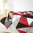 thumbnail image 4 of Homewish Red Gray Geometric Bedding Comforter Set,Triangle Plaid Pattern Twin Comforter Sets,Modern Abstract Grid Bedding Set For Boys Girls,Microfiber Bedroom Decor Reversible,2-Piece, 4 of 8