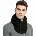 thumbnail image 4 of 2 pasamontañas gruesos de doble capa, gorro de forro polar grueso, capucha cortavientos y cálida, máscara de esquí, calentador de cuello para hombres y mujeres., 4 of 5