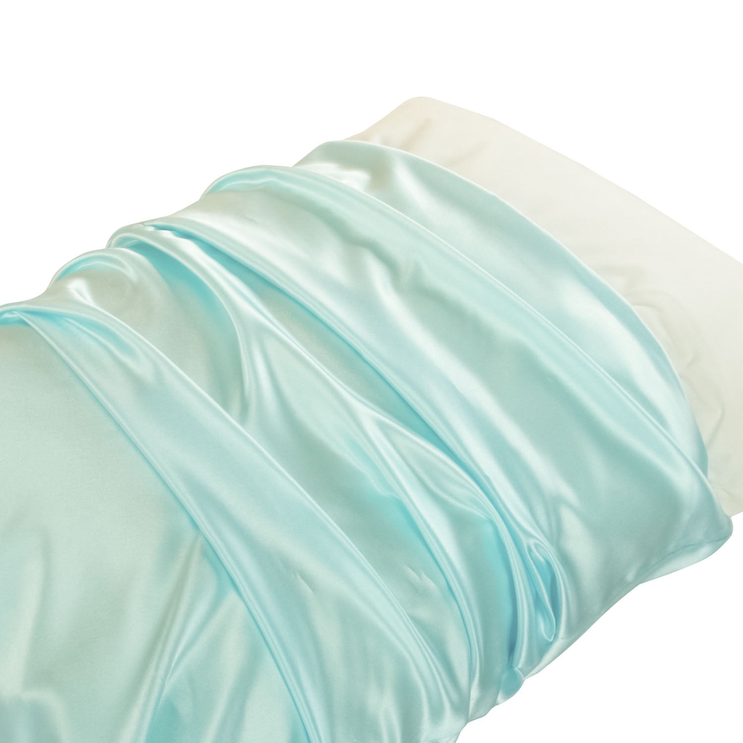 Lorviah 100% Mulberry Silk Pillowcase for Skin and Hair, Queen Size 20"x30", 1 Pack, Aqua Blue