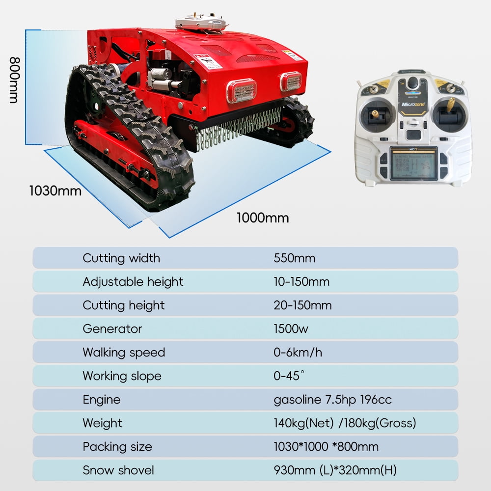 Gasoline Lawn Mower 550mm Grass Cutting Robot Gasoline Mower with Remote Control for Lawns Wasteland