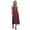 Brick Red, variant on Bimba Bird Causal Long Backless Halter Neck Dress Women Printed Beach Dress-Large