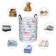 thumbnail image 6 of Fotbe Flamingo and Pineapple Laundry Basket with Handles, Waterproof Large Laundry Hamper, Wash Bag for Corner Dorm, Rolling Laundry Basket with Handles-Small, 6 of 8
