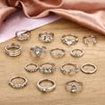 thumbnail image 4 of Soumake 15Pcs/Set Finger Ring Individuality Creative Alloy Different Patterns Rhinestone Rings for Daily Life, 4 of 8