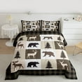 thumbnail image 2 of Feelyou Farmhouse Lodge Cabin Queen Comforter Set, Jungle Bear Deer Animal Bedding Sets, Western Countryside Reversible Bedding Comforter Set, Wheat Brown Lightweight Room Decor, 3 Pieces, 2 of 8