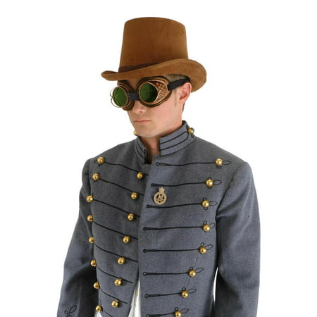 Steampunk Coachman Brown Suede Costume Top Hat Adult One Size