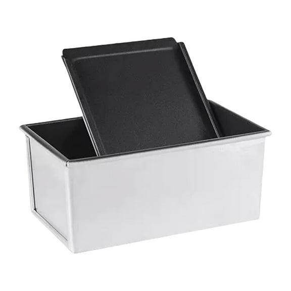 Loaf Pan with Lid, Dough Capacity Rectangular Bread Pan, Non-Stick Long Bread Pans for Homemade Bread,Pullman Loaf Pan,1 * Loaf Pan,Silver