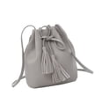 thumbnail image 2 of Bolso Bucket Bolso De Hombro De Cuero De Imitación Mujer Bolso De Crossbody Con Cordón De Borla De Color Sólido, Gris Scienceny AP000970-01, 2 of 7