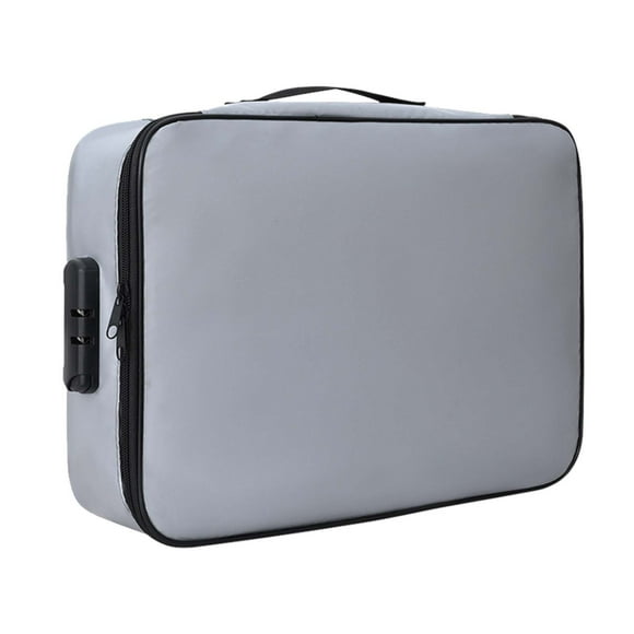 Fireproof Document File Organiser Portable Home Fire Lockable Storage Boxes Collapsible Travel Document Holder File Storage with Inserts Bags and Zipper