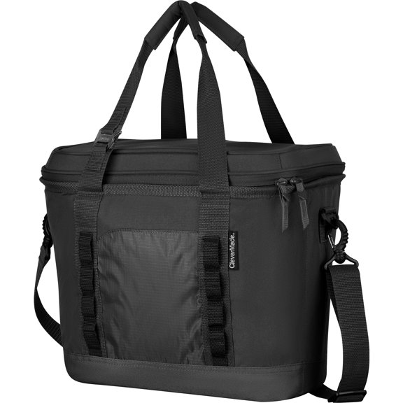 CleverMade 30 Can Pacifica Collapsible Cooler, Midnight/Black