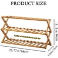 thumbnail image 4 of Buric Bamboo 3-Tier Shoe Shelf Foldable Bamboo Shoe Rack Multifunctional Free Standing Shoe Shelf Storage Organizer，Walnut, 4 of 8