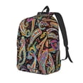 thumbnail image 1 of Balery Watercolor Romantic Paisley Mochila Clásica Impresa Básica para Viaje, Mochila Escolar Resistente al Agua, Mochila de Lona con Correas Ajustables-Medium, 1 of 5