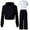 X#773Black1320, variant on CAIVO Child Girls 2 Piece Hooded Tracksuit Soft Comfy Athletic Outfit Sets Long Sleeve Tops And Pants Play And Casual Wear 7-8 Years