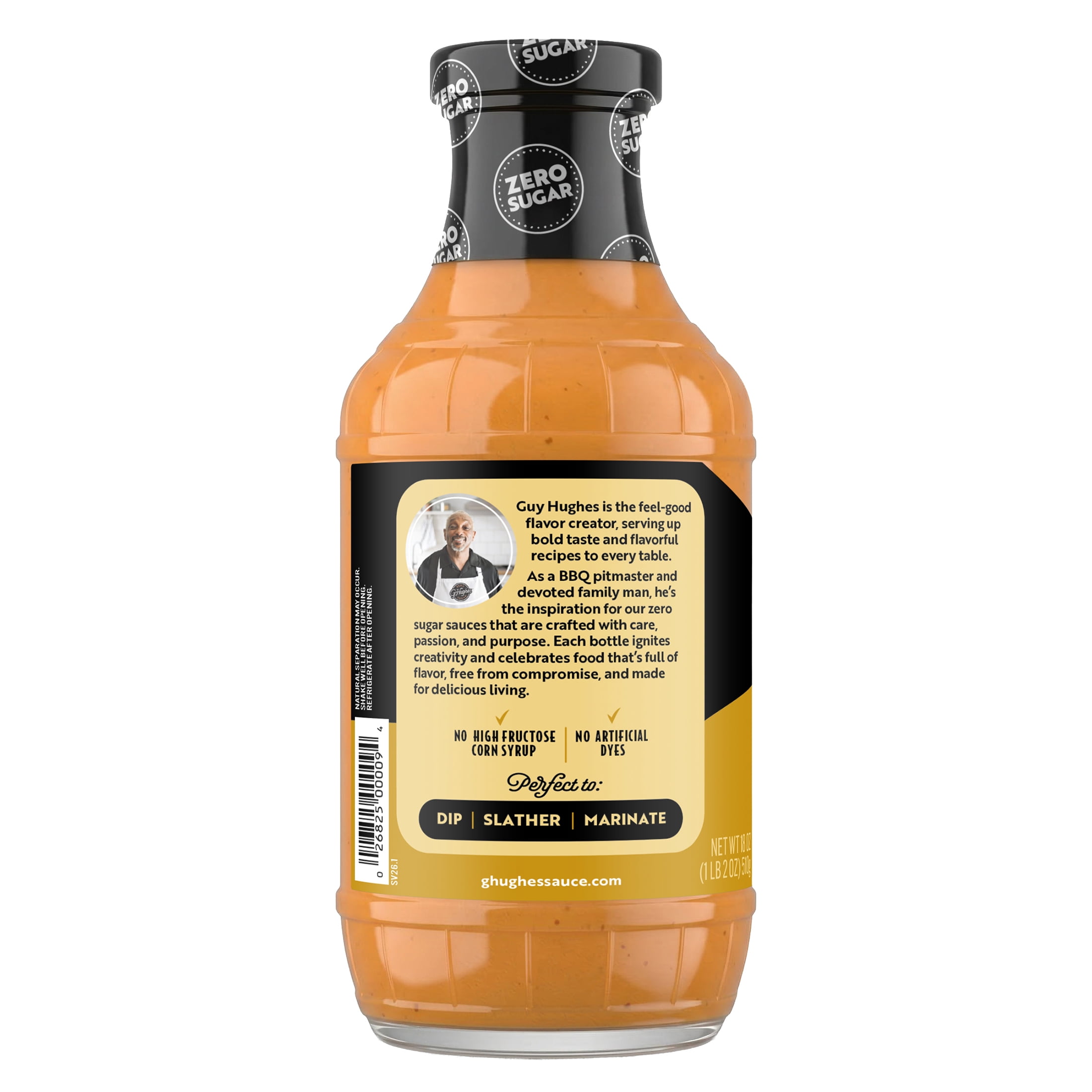 G Hughes Zero Sugar Carolina Gold BBQ Sauce, 18 oz