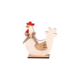 thumbnail image 2 of Wooden Chicken Figurine Farmhouse Rustic Style Standing Ornament Decorative Tabletop Accent Art Sculpture, 2 of 7