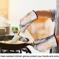 thumbnail image 4 of Cute Oven Mitts,Pioneer Flower Floral Print Pattern Oven Mitt 2-Pack Set,Kitchen Gloves for Oven,Heat Resistant Oven Mitts 7.7"x12", 4 of 7