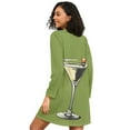 thumbnail image 2 of FORMRS Womens Long Sleeve Nightgowns Crew Neck Sleep Shirt Soft Pajamas Sizes S-3XL, Light Black Martini, 2 of 8
