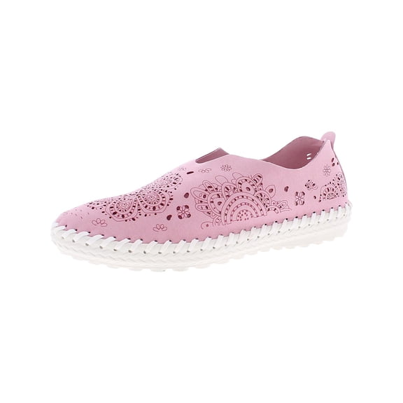 Bernie Mev Womens TW09 Leather Flat Slip-On Sneakers Pink 39 Medium (B,M)