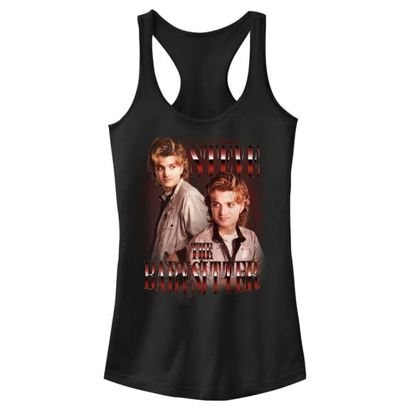 Netflix Junior's Stranger Things Steve The Babysitter Racerback Tank Top Black Small