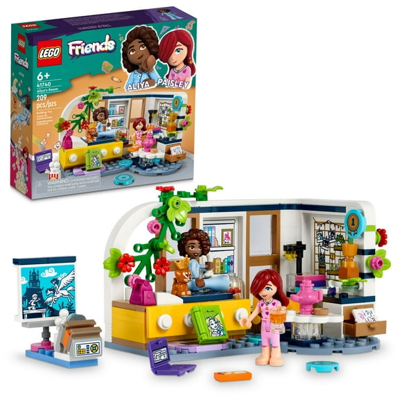 LEGO Friends Aliya's Room 41740 Building Set - Collectible Toy Set with Paisley and Aliya Mini-Doll, Puppy Figure, Mini Sleepover Party Bedroom Playset, Great Gift for Girls, Boys, and Kids Ages 6+