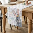 thumbnail image 2 of Happy Easter Table Runner 120 Inches Long for Kitchen Dining, Spring Rabbits Polka Dots Gray Plaid Dresser Scarf Farmhouse, Dining Table Decorations for Wedding/Parties, 13 x 120 In, 2 of 8