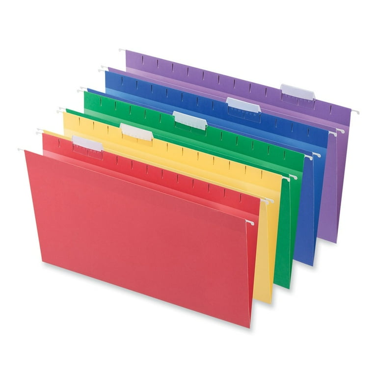 Deluxe Bright Color Hanging File Folders, Legal Size, 1/5-Cut Tabs, Assorted Colors, 25/Box Deluxe Bright Color Hanging File Folders, Legal Size, 1/5-Cut Tabs, Assorted Colors, 25/Box