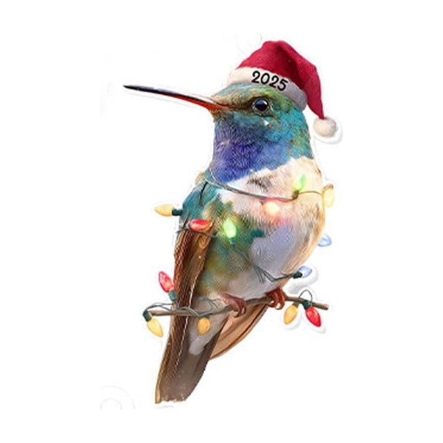 Adornos navideños acrílicos 2D para árbol de Navidad | Colgante redondo festivo para árbol, repisa o ventana | Decoración ligera para interiores y exteriores