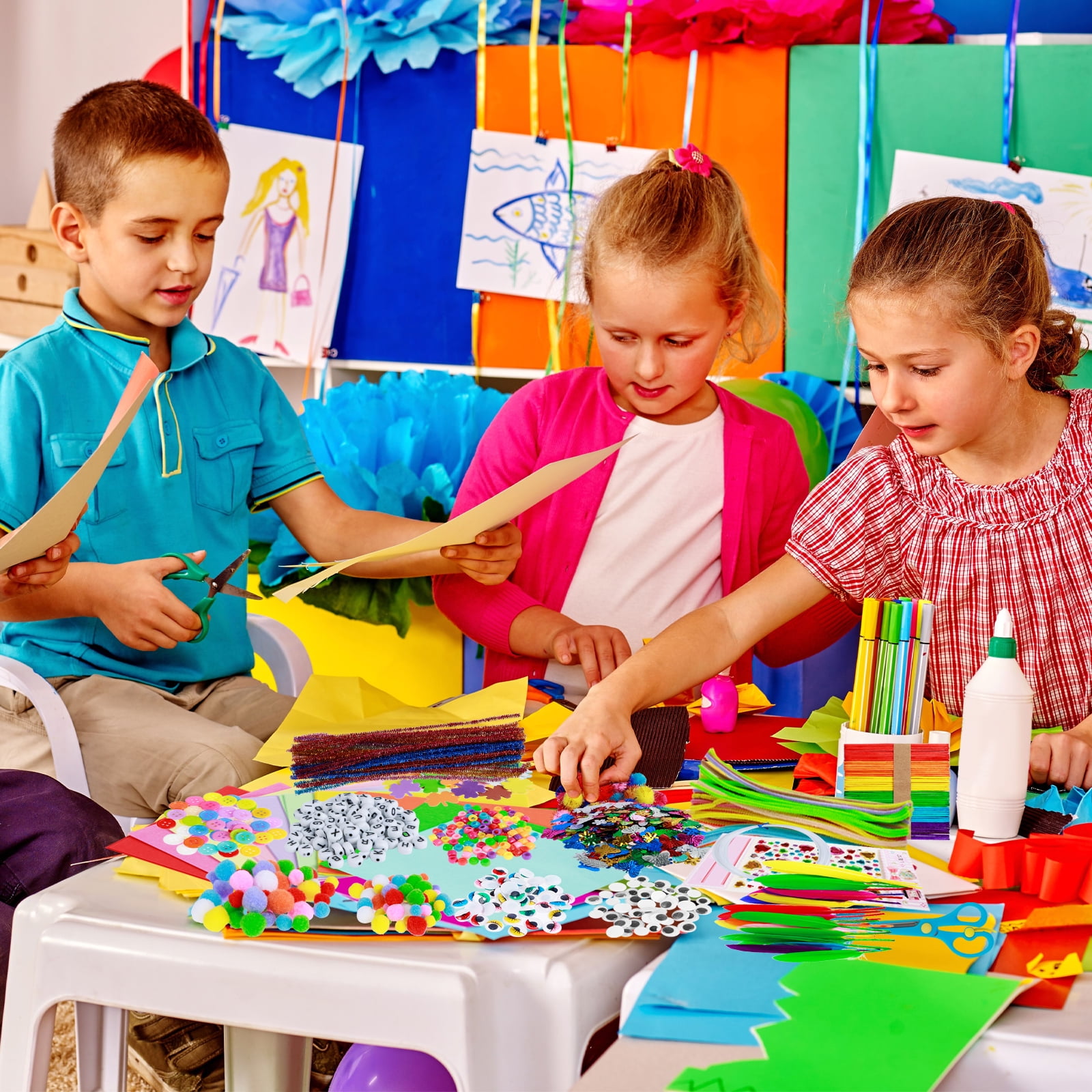 DIY Arts and Crafts Supplies Kit Educational Handmade Creative Material Set For Kids (asshown )