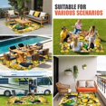 thumbnail image 4 of Flower Gnomes Outdoor Rug for Patio/Deck/Porch, Non-Slip Large Area Rug 3 x 5 Ft, Yellow Botanical Floral Plaid Star Bee Indoor Outdoor Rugs Washable Area Rugs, Reversible Camping Rug Carpet Runner, 4 of 8