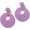 Purple, variant on Boho Raffia Statement Circle Earrings - Cute Round Dangle Summer Handmade Rattan, Style D4717