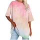 thumbnail image 2 of Fiudx Ofertas de La Semana Camiseta Informal con Estampado de Letras para Mujer, Top de Manga Corta con Cuello Redondo y Hombros Caídos, 2 of 4