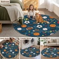 thumbnail image 5 of Navy Blue Sports Round Area Rug 3.3Ft Washable Circle Rugs for Dining Room Table, Football Basketball Rugby Baseball Non-Slip Carpet Floor Mats Indoor Outdoor Carpet Runner Aesthetic Home Decor, 5 of 8